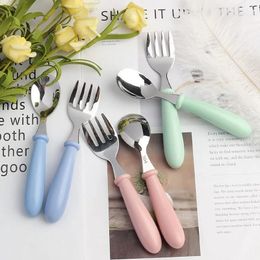 6 Pieces Kids Toddler Utensils Stainless Steel Fork And Spoon Safe Childrens Flatware Set Round Handle For Baby 240409