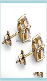 Back Findings Components Jewelry8Mm Hip Hop Stud Earrings Sier Gold Plated Cz Earring Mens Womens Earing Ear Ring Women Men Desi9855879