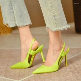 Dress Shoes Summer Women's High Heels Sandals Elegant Luxury Trend Fashion Sexy Party Banquet Pole Latin Dance Pink Yellow 2024