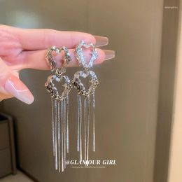 Stud Earrings Irregular Love Wing Long Tassel Fashion European American Style Womens Good Friend Party Gift