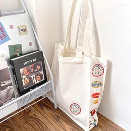 Bag Puppy Print Women Canvas Shopping Grocery Shoulder Bags For Female Eco Handbag Reusable Shopper Letter Foldable Tote