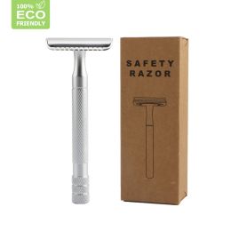 Blades Edieu Razor Eco Friendly Double Edge Safety Razor Nonslip Handle Classic Shaving Razor for Men 10 Shaving Blade 4 Colors