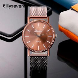 Wristwatches Womens Fashion Simple Watch Ladies Leisure Steel Mesh Sports Women'S Korean Style Bracelet 2024