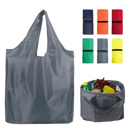 Storage Bags 1Pc Portable Eco-Friendly Folding Shopping Bag Reusable Tote Grocery Large Capacity Travel Washable Handbag