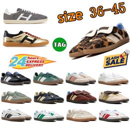 Designer Fashion casual shoes Leopard print wales bonner Vintage Sneakers Non-Slip Outdoor leather friction resistance shoes size 36-45