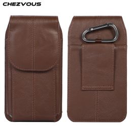 Bags 6.17.2 Inch Mobile Phone Waist Bag for Iphone 13 12 11 Pro Max X Xs Leather Belt Clip Case for Samsung Huawei Xiaomi Flip Case