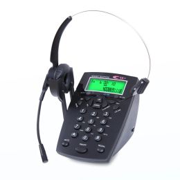 Earphones Handsfree Call Centre Dialpad Corded Telephone with Monaural/Binaural Headset Headphones Tone Dial Key Pad for House Call Centre