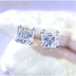 Factory Price Asscher Cut S Earring for Women and Man Diamond Vvs Moissanite Stud Earrings