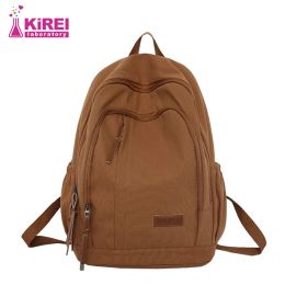Backpacks New Simple Pure Colour Large Capacity Backpack Unisex Outdoor Leisure Backpack Junior High School Student Schoolbag Female