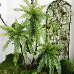 Large Artificial Plants Boston Fern Bunch Persian Leaves Fake Green Craft Foliage Home Decor 240407