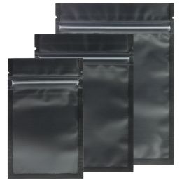 Bags Assorted Sizes Matte Clear/Black/Black Zip Lock Bags 100pcs PE Plastic Flat Ziplock Package Bag