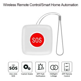 Control TUYA ZigBee SOS Button Sensor Alarm Elderly Emergency Help Alarm Remote Control Waterproof Panic Button Via Smart Life App