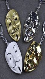 Classic SciFi Movie V For Vendetta Guy Fawkes Mask Alloy Key Chains Keychain Keyfob Keyring Key Chain Accessories3503952