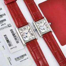 U1 Top-grade AAA Classic Elegant Designer Watch Fashion Quartz Movement Square Tank Womens Gold Silver Watches Montre De Luxe Genuine Leather Strap Wristwatches