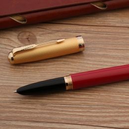 Pens Luxury Metal JinHao 85 Fountain Pen Forbidden City Red Spin Classic Stationery Office Supplies Golden Ink Pens