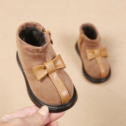 Boots 2024 Winter Female Baby Snow Toddler Shoes Children's Short Cotton Plus Velvet Soft Bottom