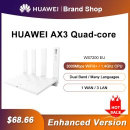 Routers Original HuaWei Global Version AX3 PRO Quad Core 1.4Ghz Wireless Wi fi Router Wi Fi 6+ 3000 Mbps Wifi Signal Amplifier Wireless