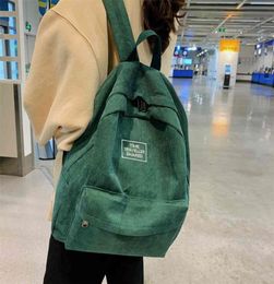 HOCODO Corduroy Women Backpack College Style Female School Bags Casual Travel Backpacks Female Classic Leisure Women Bags 2103221593096