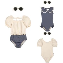 Girls Swimwear Sets MIPOUNET Summer Kids One Pieces Swimsuits Baby Holiday Outwear Toddler Children Seaside Swim Bikini 240415
