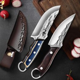 Accessories Meat Cleaver Knife Hand Forged 5cr15mov Stainless Steel Camping Fishing Hunting Knife Fruit Butcher Boning Kitchen Chef Knife