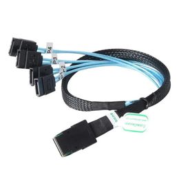 2024 new SAS SATA Cable Mini-SAS SFF-8087 To 4 SATA Cable Mini SAS 4i SFF8087 36P To 4 SATA 7P Cable 12Gbps 50cm Hard Drive Data for SAS