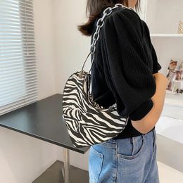 Shoulder Bags 2024 Vintage Leopard Striped Heart Shape Punk Simple Handbags