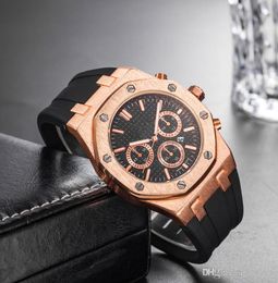 Whole Cheap Mens Sport Wrist Watch 45mm Quartz Movement Male Time Clock Watch with Rubber Band offshore6181980