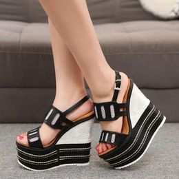 Sandals Brand Ladies High Platform Summer Fashion Buckle Wedges Heels Women's Party Wedding Sexy Shoes Woman