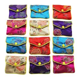 Display Jewelry Silk Purse Pouch Small Jewellery Gift Bag Chinese Brocade Embroidered Coin Organizers Pocket for Women Girls