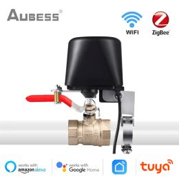 Control Tuya Wifi Zigbee Smart Water Gas Leakage Vae On/off Auto Control Countdown Timer Vae Works with Alexa Google Home Smart Life