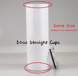 DIY Sublimation Tumblers 30oz Straight Cups with Lid Straw Stainless Steel Blank Skinny Tumbler Double Walled Insulated Vacuum Sli8028314