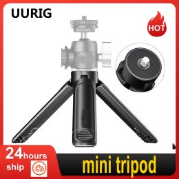 Tripods UURIG UVlog mini tripod Extendable Dual Cold Shoe Ball Head Tripod for Phone Mirrorless Camera Vlog for phone camera