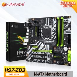 Motherboards HUANANZHI H97 ZD3 H97 motherboard LGA 1150 MATX SATA3 USB3.0 NVME NGFF M.2 SSD support nonecc RAM core i3 4130 i5 4460 i7 4770