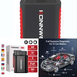 New KONNWEI KDIAG Bluetooth Full Car Diagnostic Tool All System Auto Scanner Code Reader Oil Reset Battery Match Serivce Free