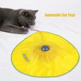 Toys Motion Undercover Mouse Fabric Moving Feather Electric Cat Toy Plate Automatic 4 Speeds Interactive Pet Toy For Cat Kitty