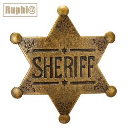 Necklaces Western Deputy Sheriff Badge Brooch School Carnival Cowboy Dance Girl Kids Party Gifts Toy Prizes Halloween Adults Costume Medal