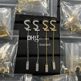 Diamond Drop Earring Dangler Retro Chain Long Earrings Charm Gold Plated Party Earring Eardrops Christmas Gift