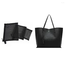 Shopping Bags Zipper Mesh Pack Of 3 (S/M/L) With Tote Women Large Capacity