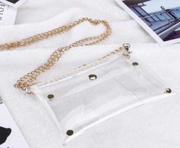 Women Clear PVC Crossbody Chain Jelly Bag Clutch Messenger Shoulder Hand Bags Phone Purse Handbags Evening Party Transparent Bag Q7035357