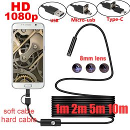 Cameras Android Endoscope Camera 1080P HD 1M 2M 5M 10M MicroUSB/USB/TYPE C Inspection Video Camera Snake Borescope