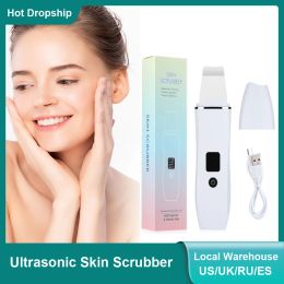 Instrument Ultrasonic Skin Scrubber Peeling Shovel EMS Microcurrent Ion Acne Blackhead Remover Face Deep Cleansing Facial Lifting Devices