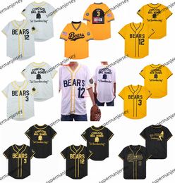 1976 Chico's Bail Bonds Movie Baseball Jerseys The Bad News Bears 12 Tanner Boyle 3 Kelly Leak Shirts Stitched White Black Yellow throwback jersey