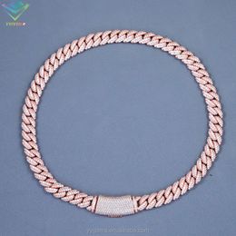 Rts Ice Out Cuban Link Chain 6-13mm Vvs Diamond Moissnaite Chain S925 Silver Gold Plated Hip Hop Fine Jewellery Necklaces