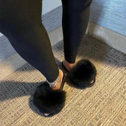 Casual Shoes Ladies Fur Slippers Flat Plush Amazing Big Sandals Lovers Hawaii Holiday Travel Slides Beach Flip Flops