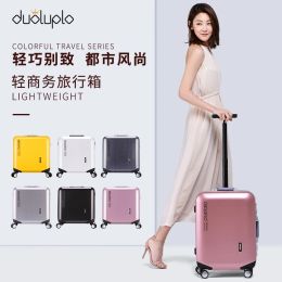 Luggage DUOLUPLO 2023 New Men 16'' 18''Carry On Suitcase Business Boarding Case Aluminum Frame Travel Luggage Women PC+ABS TSA Lock