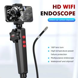 Cameras 6MM/8MM Newest 180 Degree Steering Industrial Borescope Endoscope Cars Inspection 1080P Camera With 6 LED for iPhone Android PC