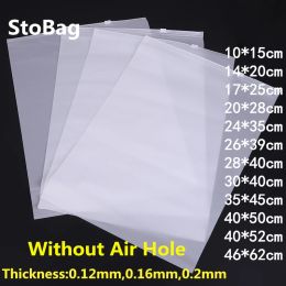 Bags StoBag 10pcs Frosted Clear Plastic Package Cloth Travel Storage Bag Waterproof Bag Zipper Matte Portable Custom Logo(Extra Fee)