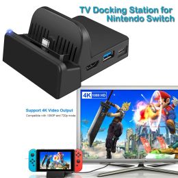 Hubs TV Dock Docking Station for Nintendo Switch/Nintendo Switch OLED Model, 4K/1080P HDTV Travel TV Adapter Portable Charging Stand