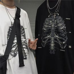 T shirt for men Summer mens clothing Oversized t-shirt Anime Dark Vintage t-shirt Short-sleeved tee Goth Y2k men manga Top 240422