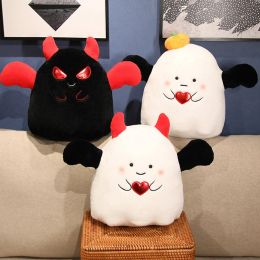Dolls Kawaii Fat Small White/Black/Pumpkin Ghost Pillow Cushion Plush Toy Soft Doll Sweet Cute Christmas Gift